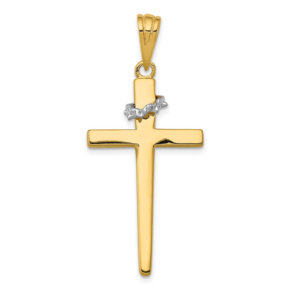Million Charms 14K Two-Tone Relgious Cross Pendant