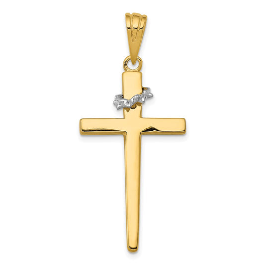 Million Charms 14K Two-Tone Relgious Cross Pendant