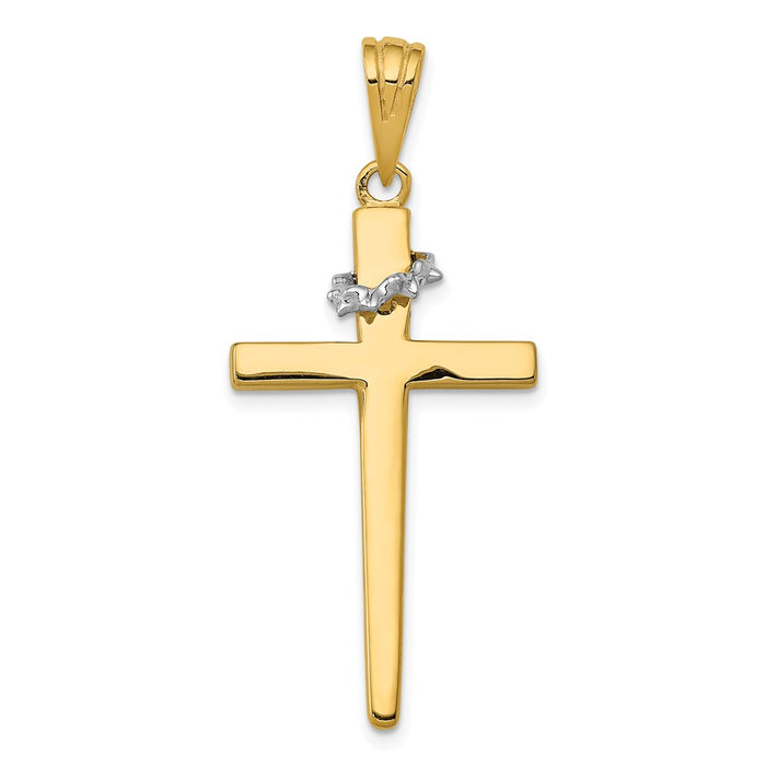 Million Charms 14K Two-Tone Relgious Cross Pendant