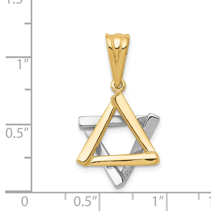 Million Charms 14K Two-Tone Religious Jewish Star Of David Pendant