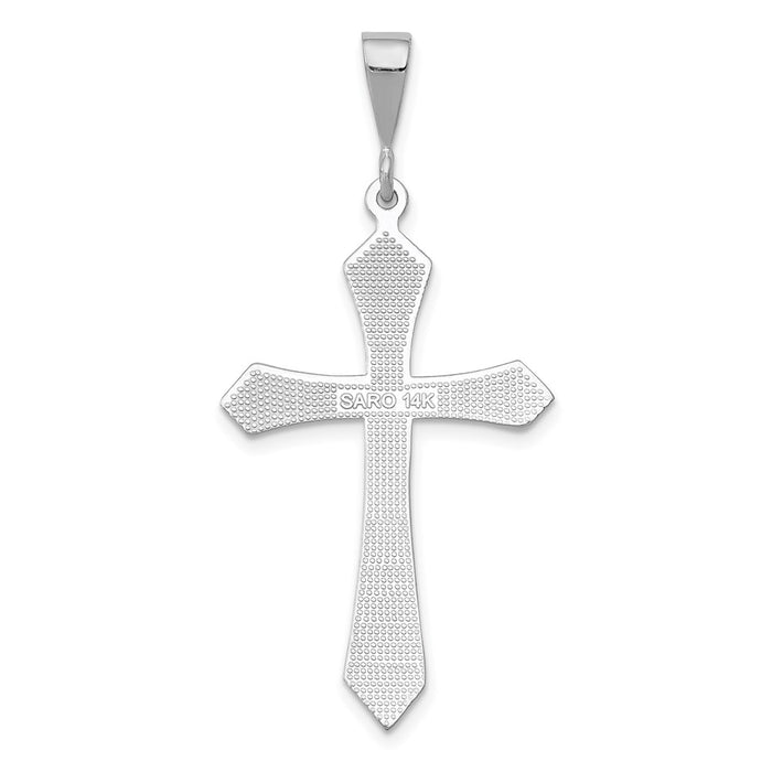 Million Charms 14K White Gold Themed Passion Relgious Cross Pendant