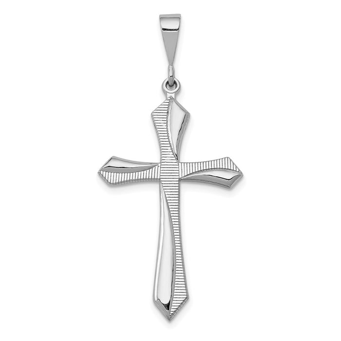 Million Charms 14K White Gold Themed Passion Relgious Cross Pendant