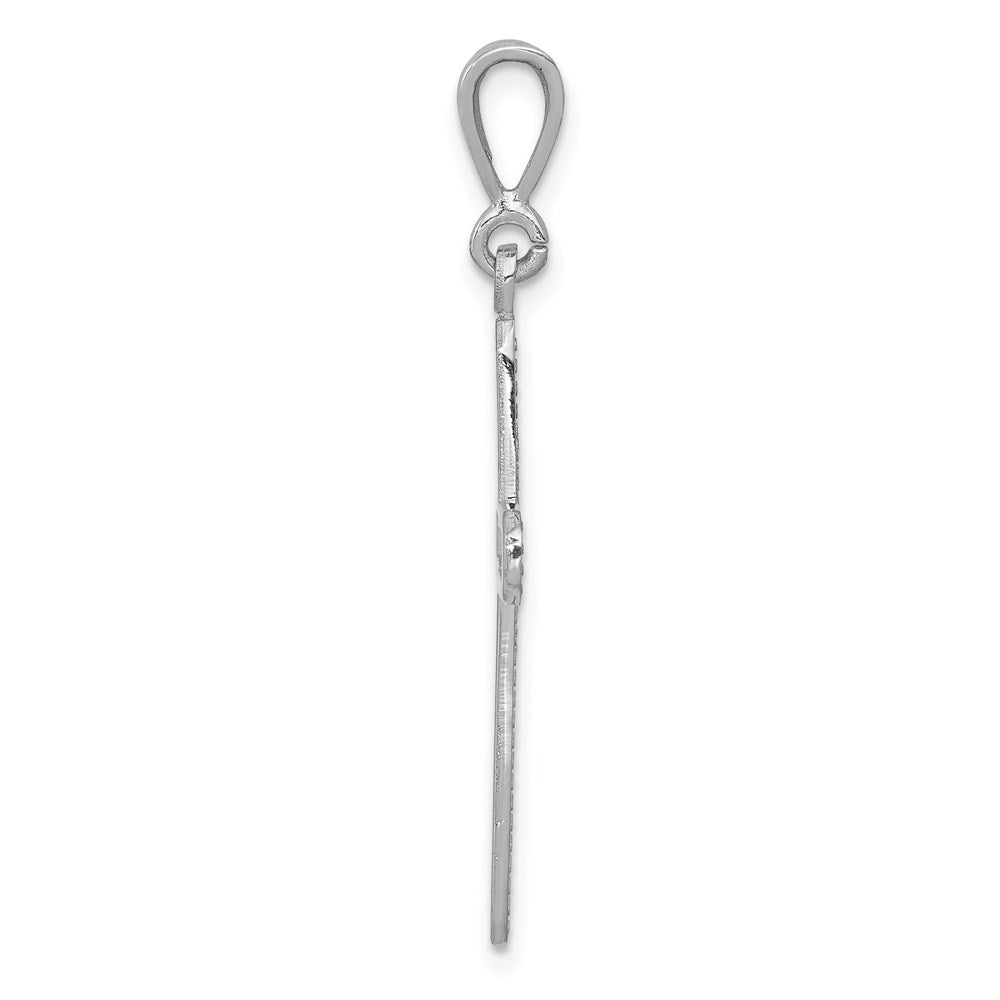 Million Charms 14K White Gold Themed Relgious Cross Charm