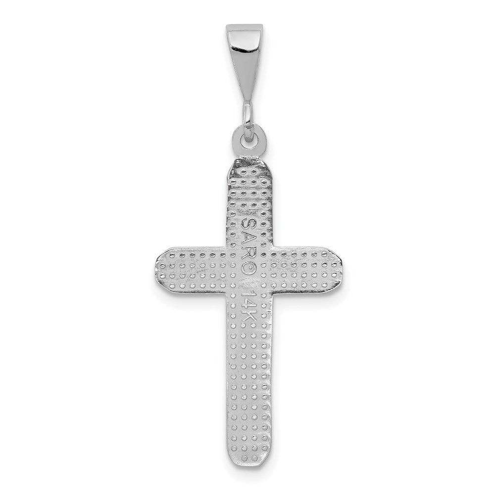 Million Charms 14K White Gold Themed Relgious Cross Charm