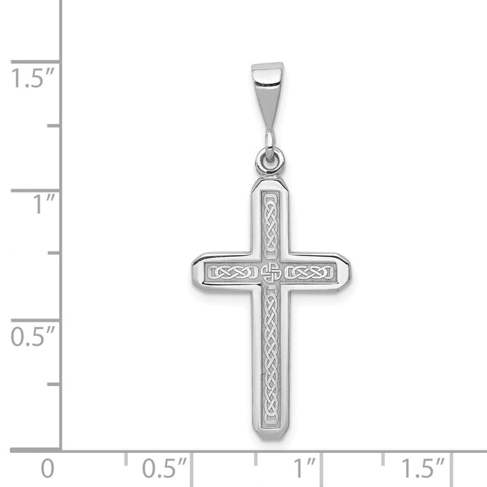 Million Charms 14K White Gold Themed Relgious Cross Charm