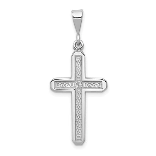 Million Charms 14K White Gold Themed Relgious Cross Charm