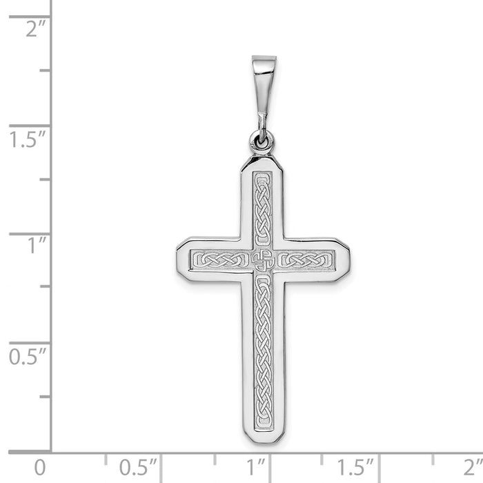 Million Charms 14K White Gold Themed Relgious Cross Pendant