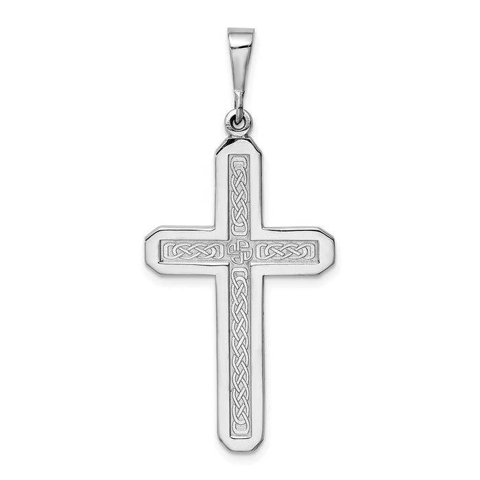 Million Charms 14K White Gold Themed Relgious Cross Pendant