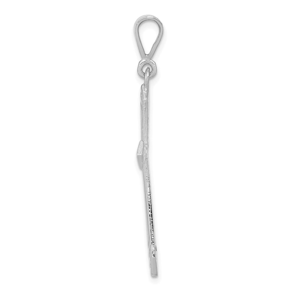 Million Charms 14K White Gold Themed Passion Relgious Cross Pendant