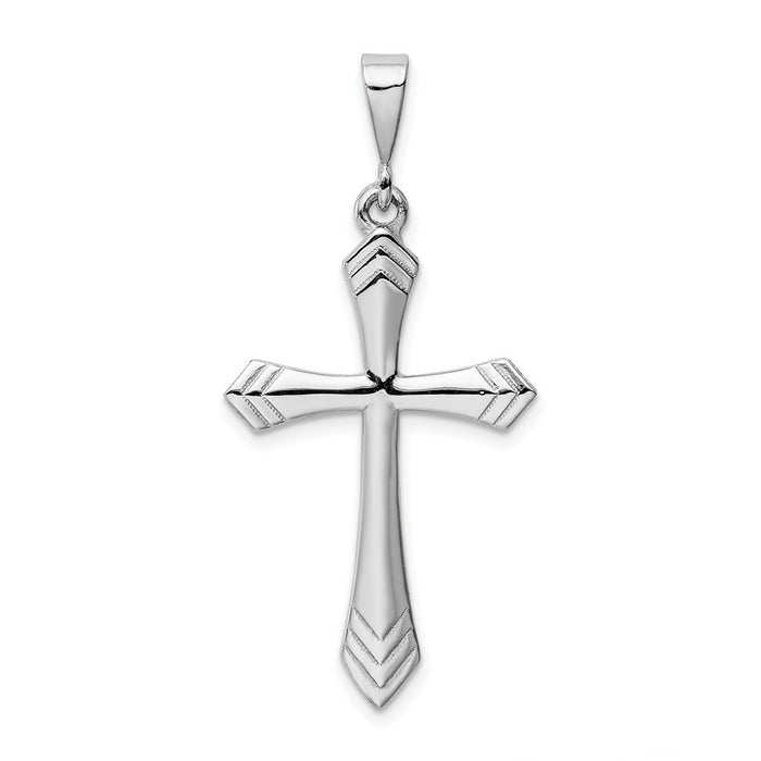 Million Charms 14K White Gold Themed Passion Relgious Cross Pendant