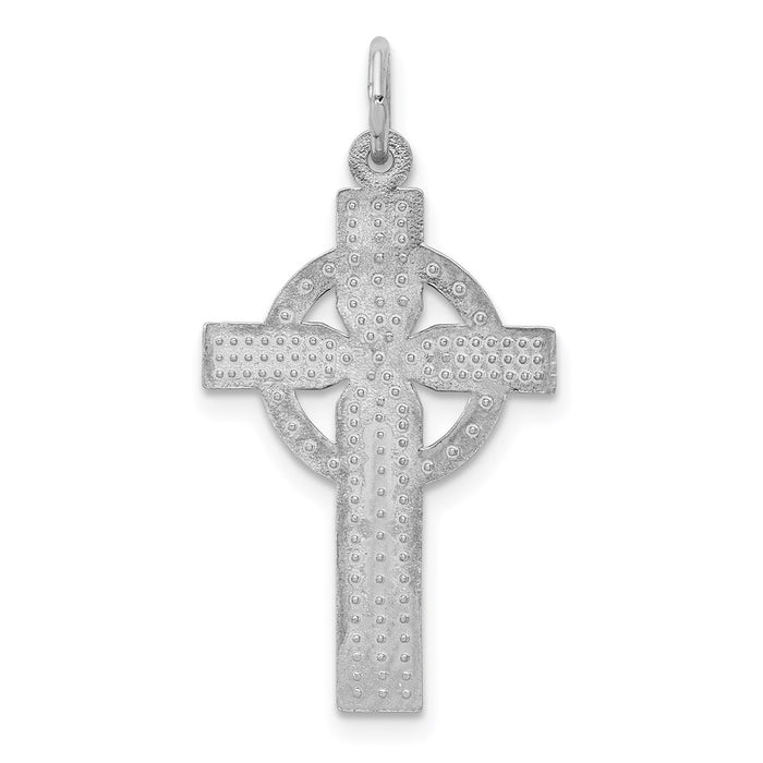 Million Charms 14K White Gold Themed Celtic Relgious Cross Charm