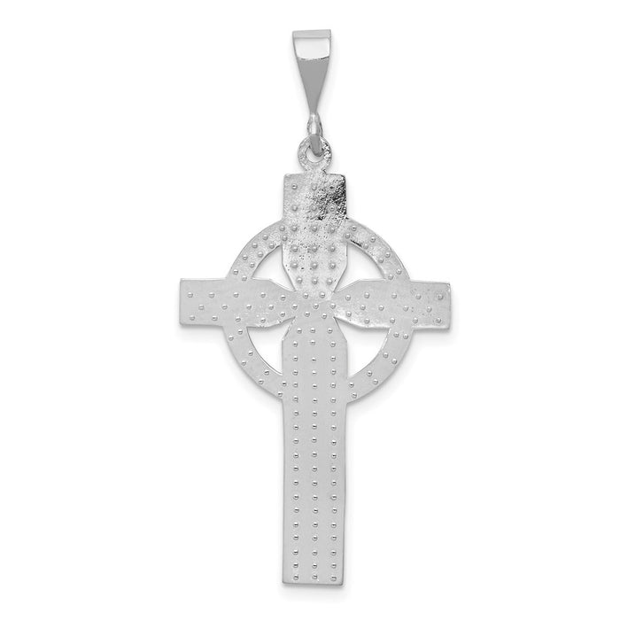 Million Charms 14K White Gold Themed Celtic Relgious Cross Charm