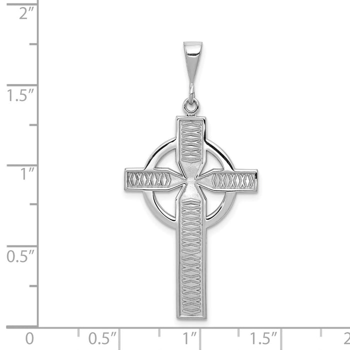 Million Charms 14K White Gold Themed Celtic Relgious Cross Charm