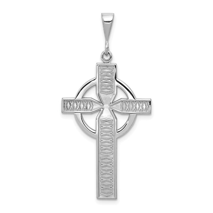 Million Charms 14K White Gold Themed Celtic Relgious Cross Charm