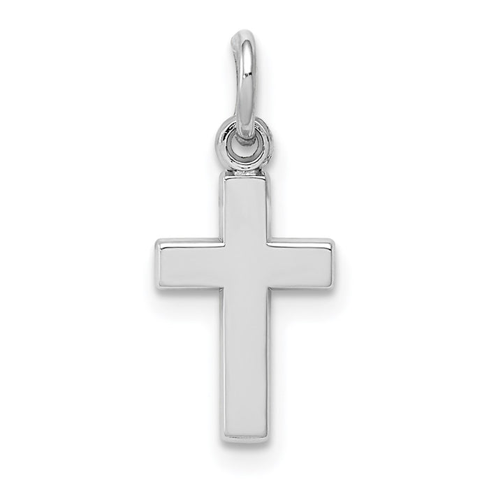 Million Charms 14K White Gold Themed Relgious Cross Charm