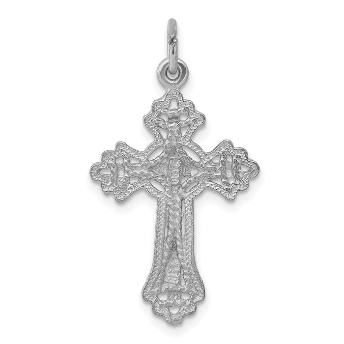 Million Charms 14K White Gold Themed Relgious Cross Charm