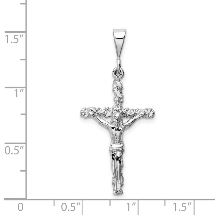 Million Charms 14K White Gold Themed Relgious Crucifix Charm