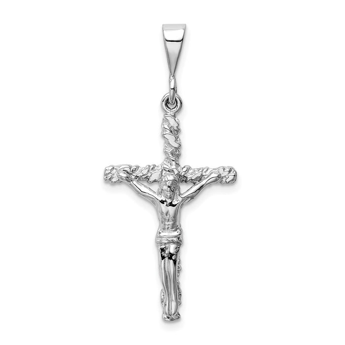 Million Charms 14K White Gold Themed Relgious Crucifix Charm