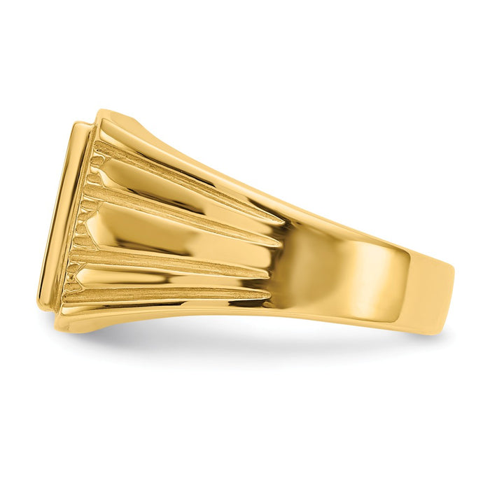 14k Yellow Gold Men's Signet Ring, Size: 10