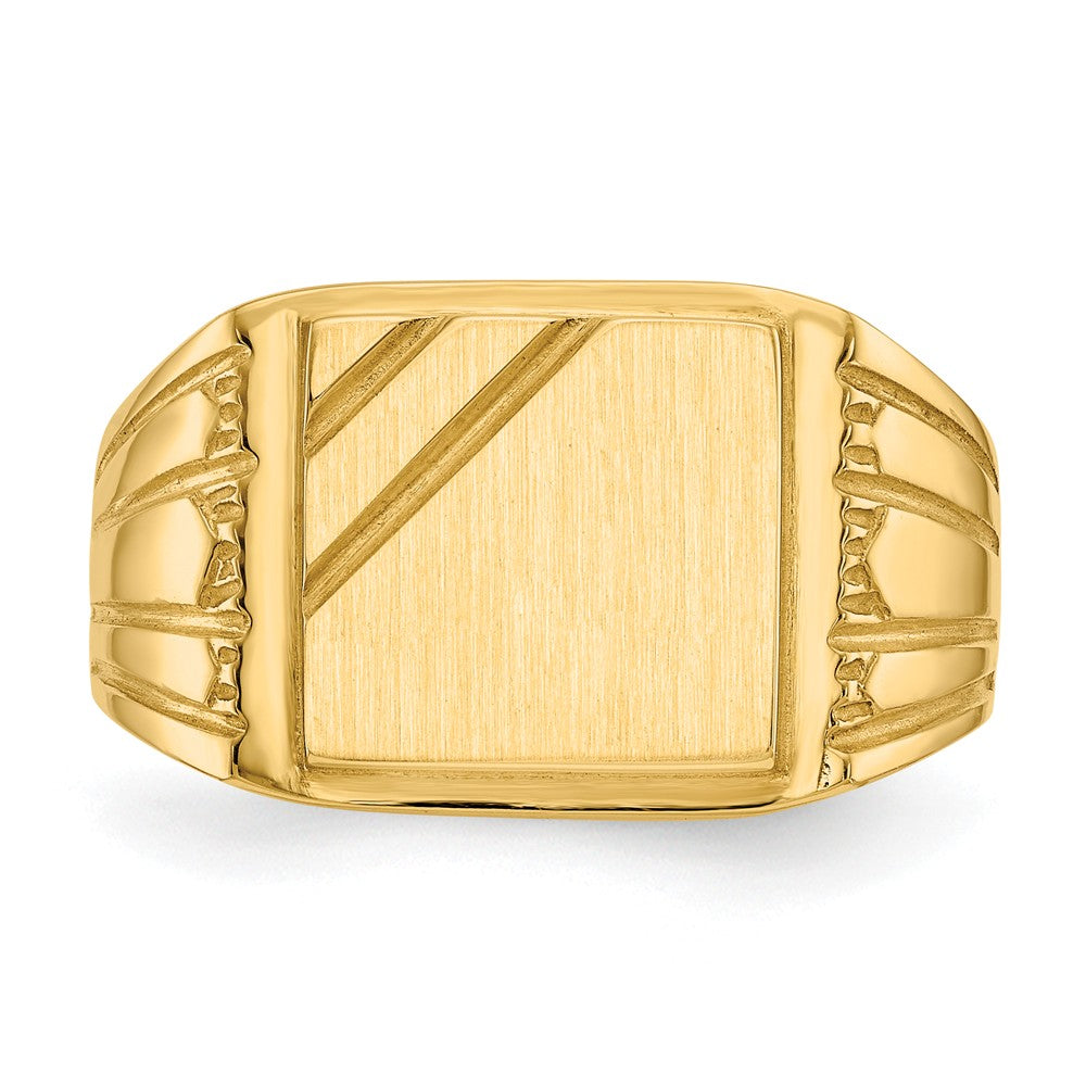 14k Yellow Gold Men's Signet Ring, Size: 10