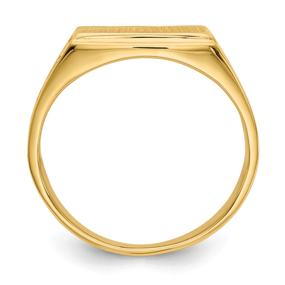14k Yellow Gold 8.5x13.0mm Open Back Men's Signet Ring, Size: 10