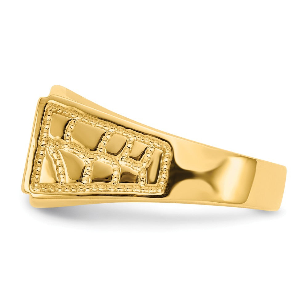 14k Yellow Gold 8.5x13.0mm Open Back Men's Signet Ring, Size: 10