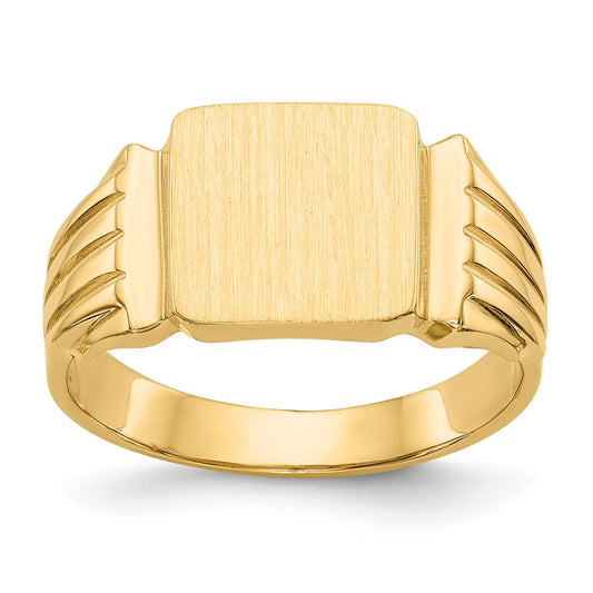 14k Yellow Gold Men's Signet Ring, Size: 9