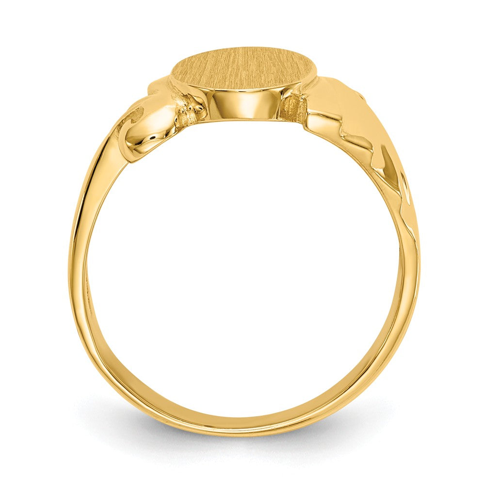 14k Yellow Gold Signet Ring, Size: 6