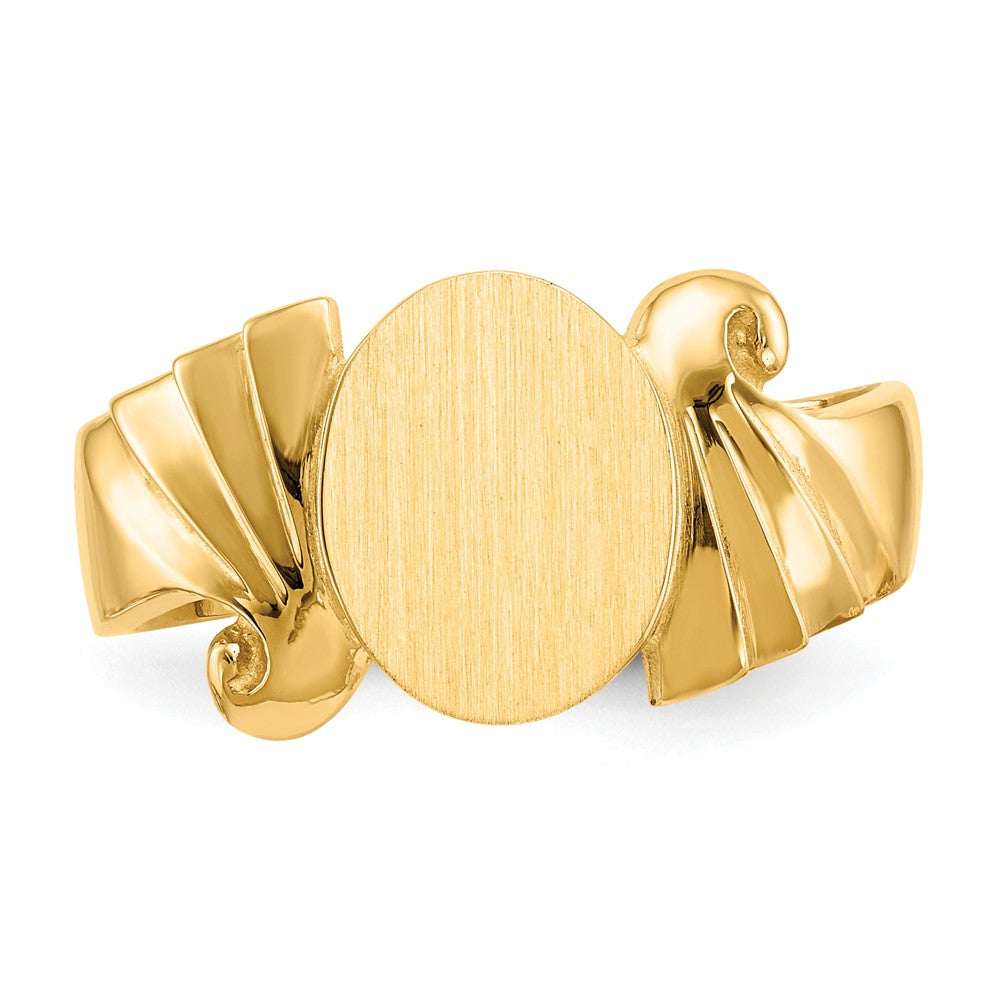 14k Yellow Gold Signet Ring, Size: 6