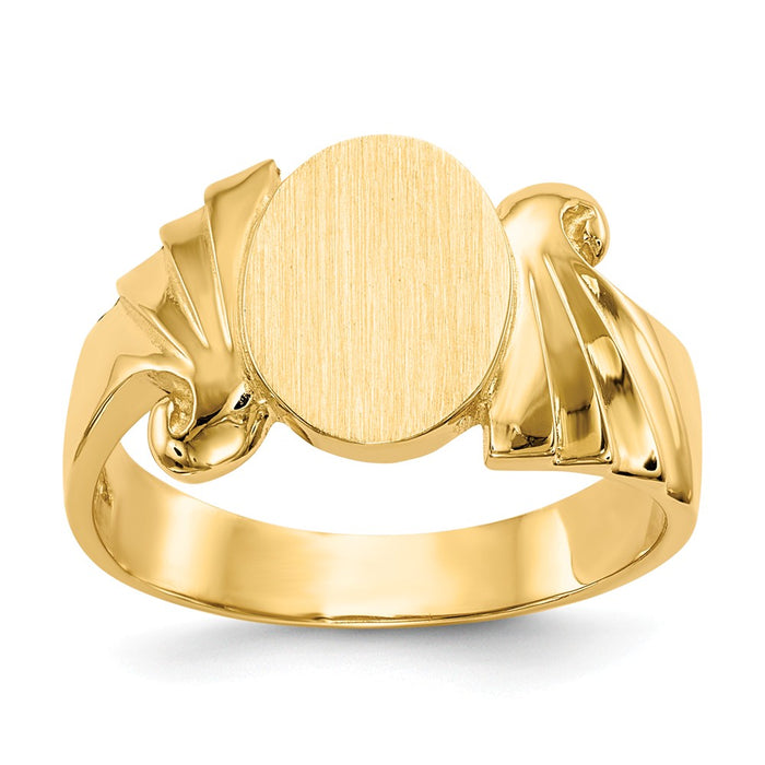 14k Yellow Gold Signet Ring, Size: 6