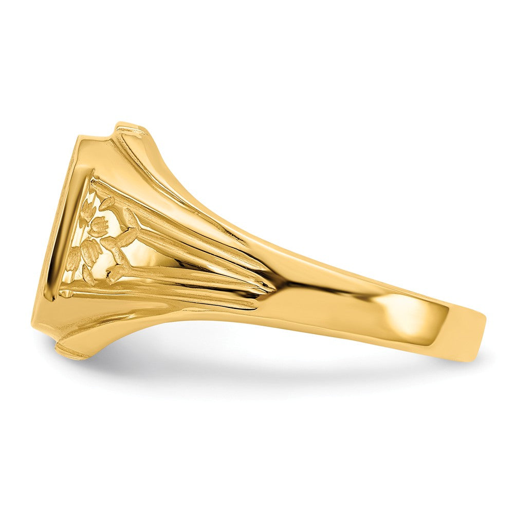 14k Yellow Gold Signet Ring, Size: 6