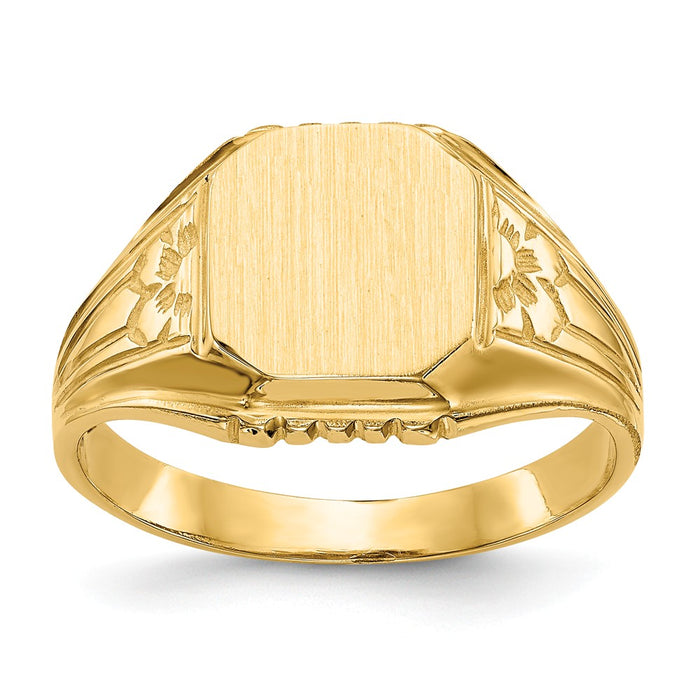 14k Yellow Gold Signet Ring, Size: 6