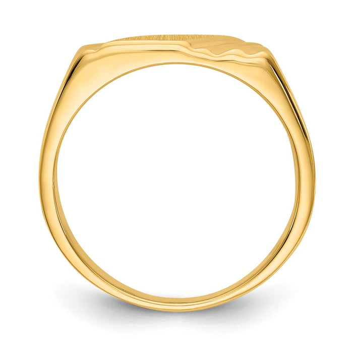 14k Yellow Gold 5.5x5.5mm Open Back Signet Ring, Size: 6