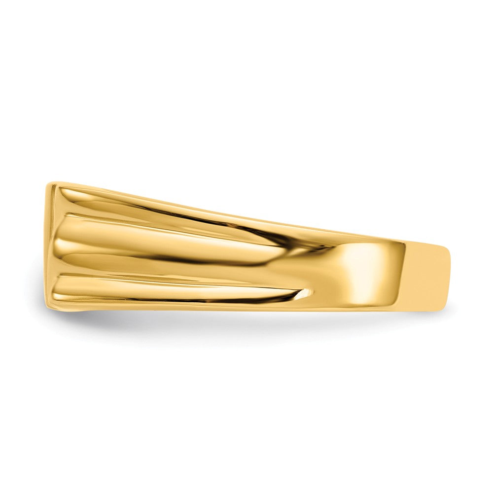 14k Yellow Gold 5.5x5.5mm Open Back Signet Ring, Size: 6