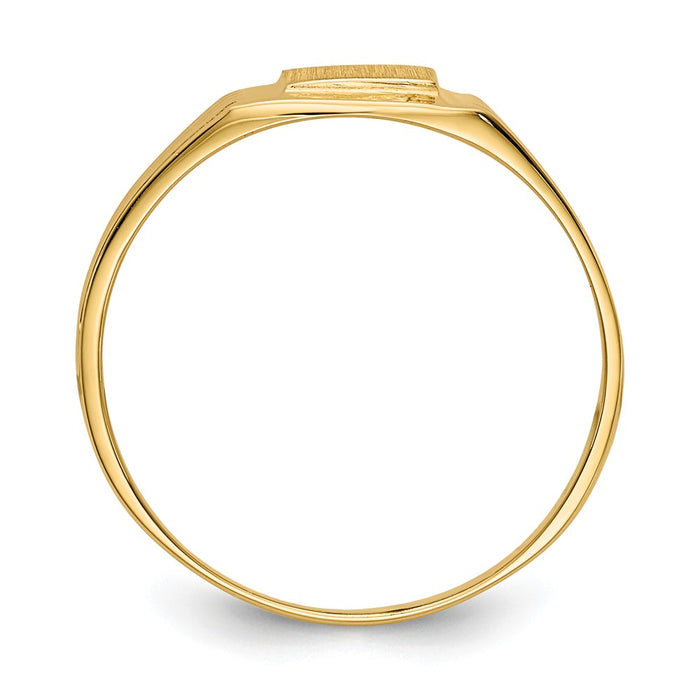 14k Yellow Gold Signet Ring Open Back, Size: 6