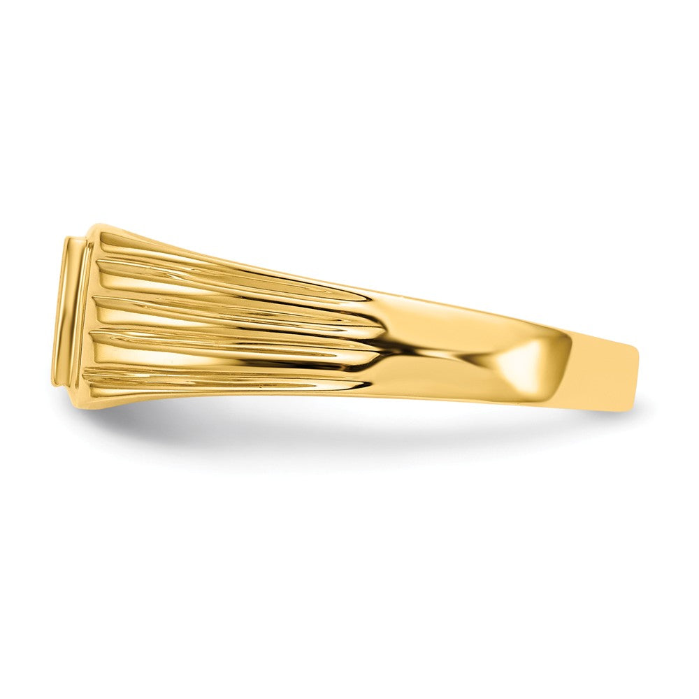 14k Yellow Gold Signet Ring Open Back, Size: 6