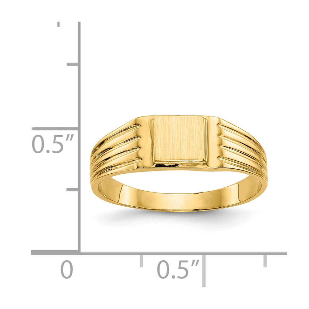 14k Yellow Gold Signet Ring Open Back, Size: 6