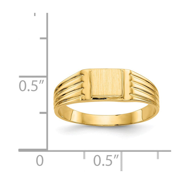 14k Yellow Gold Signet Ring Open Back, Size: 6