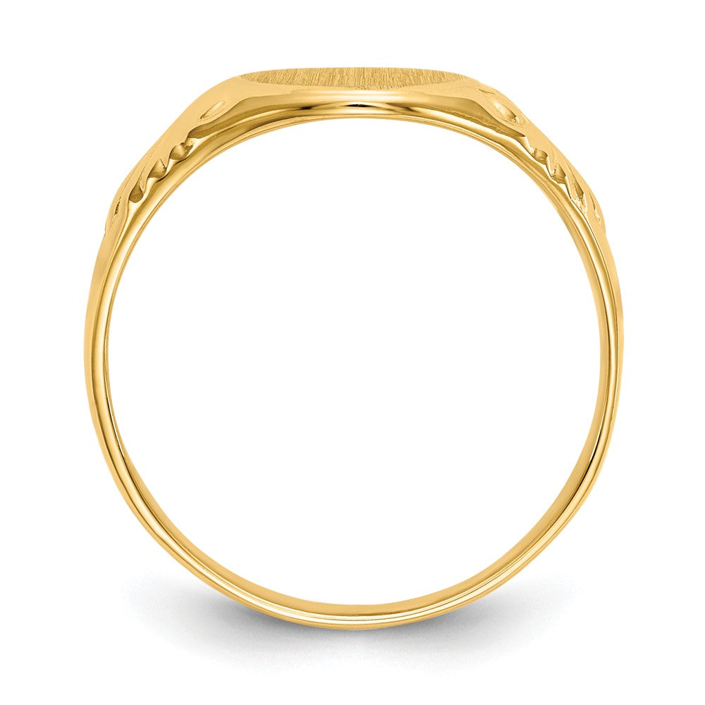 14k Yellow Gold Signet Ring, Size: 6