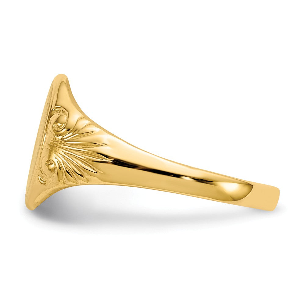 14k Yellow Gold Signet Ring, Size: 6