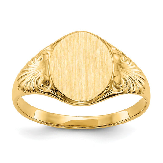 14k Yellow Gold Signet Ring, Size: 6
