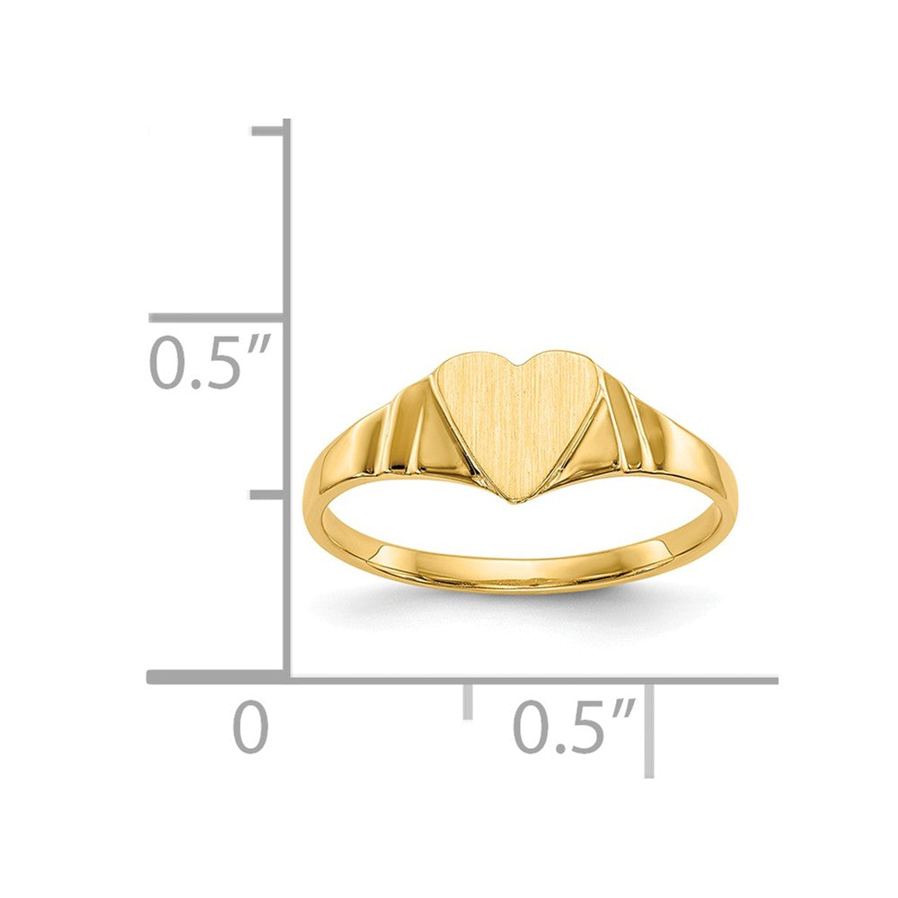 14k Yellow Gold Children's Signet Ring, Size: 3