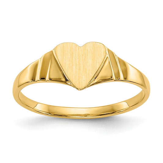 14k Yellow Gold Children's Signet Ring, Size: 3