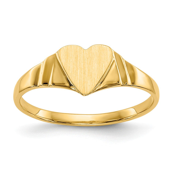 14k Yellow Gold Children's Signet Ring, Size: 3
