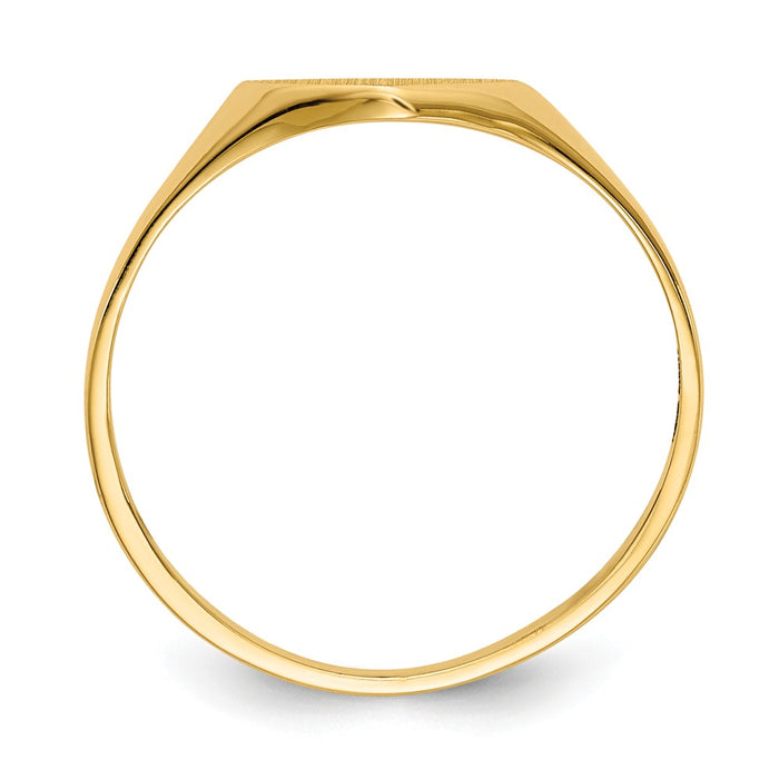 14k Yellow Gold 5.5x7.5mm Closed Back Heart Signet Ring, Size: 6