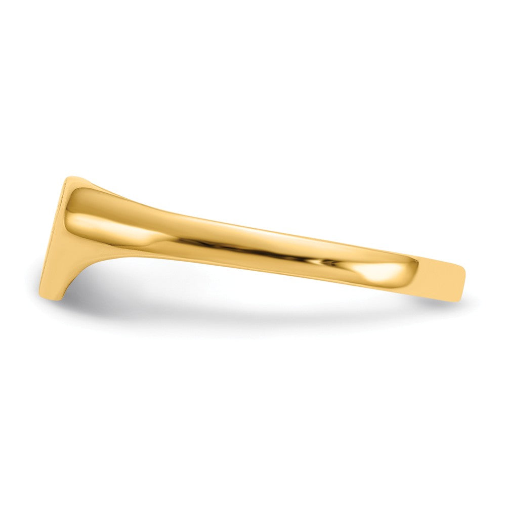 14k Yellow Gold 5.5x7.5mm Closed Back Heart Signet Ring, Size: 6