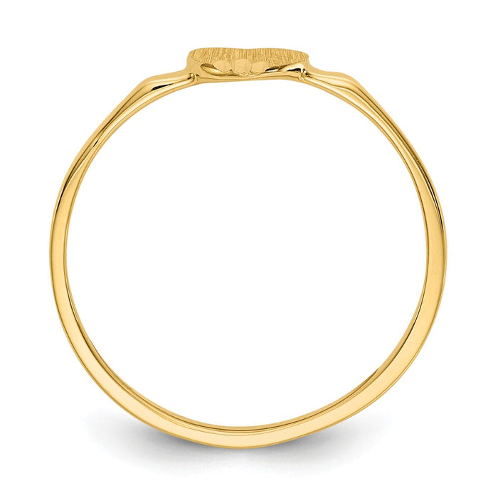 14k Yellow Gold Heart Signet Ring, Size: 4