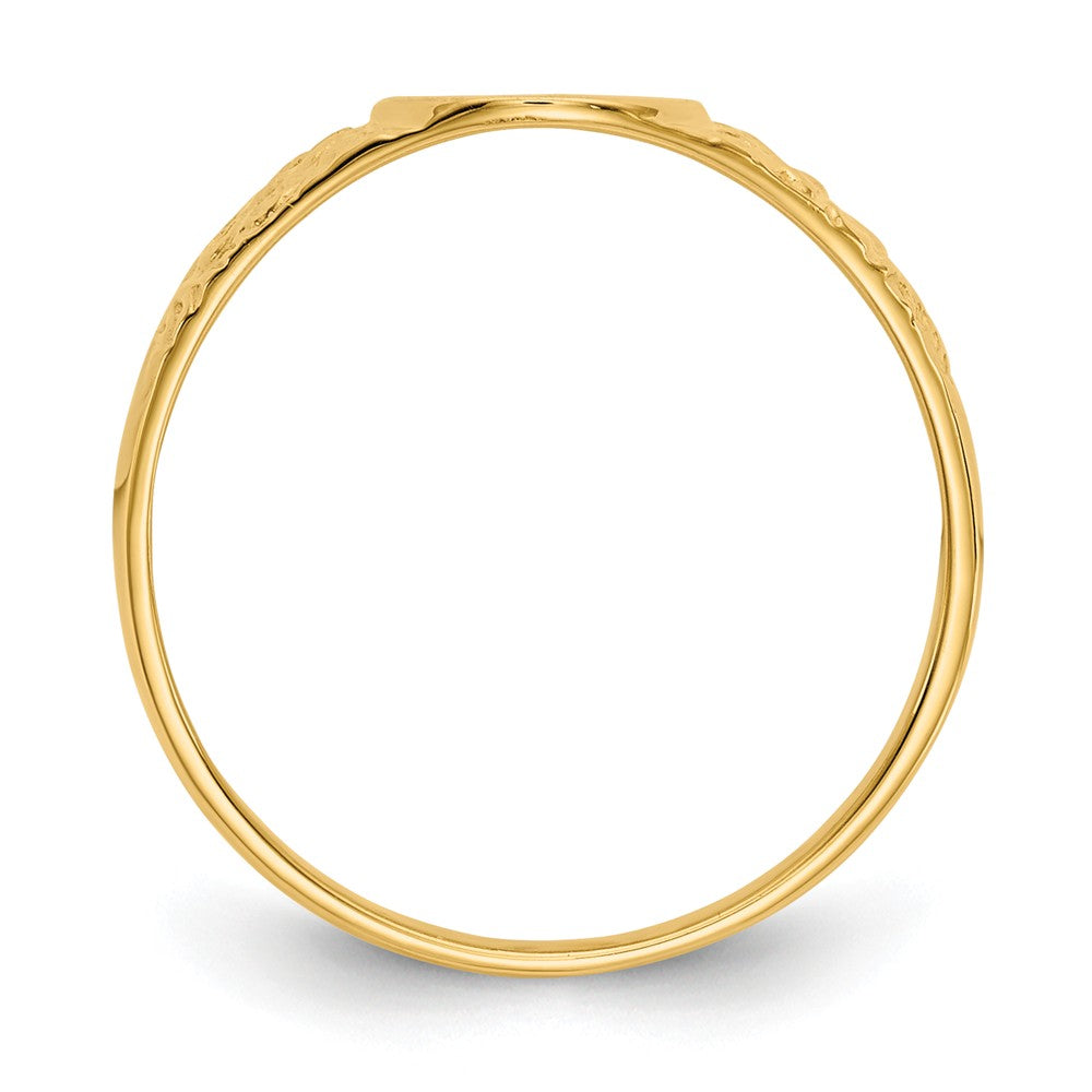 14k Yellow Gold 8.0x7.0mm Closed Back Signet Ring, Size: 6
