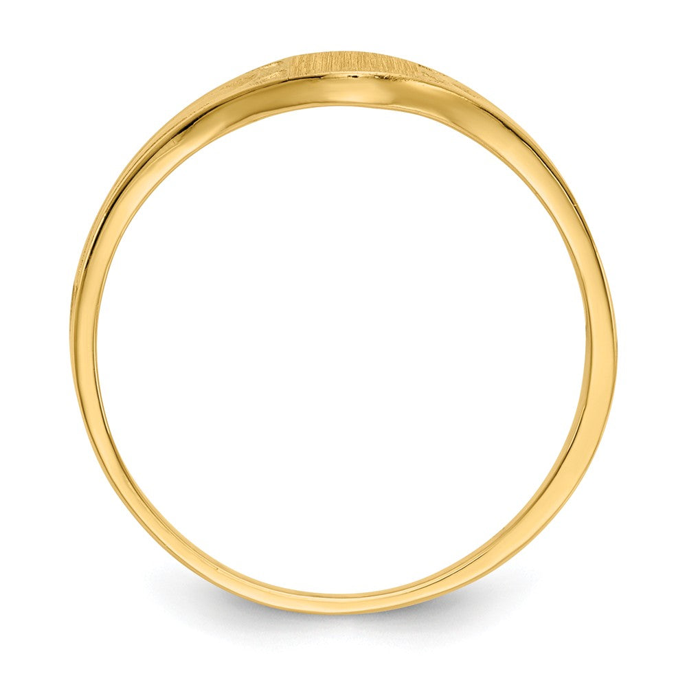 14k Yellow Gold 6.5x4.0mm Closed Back Children's Signet Ring, Size: 4.5