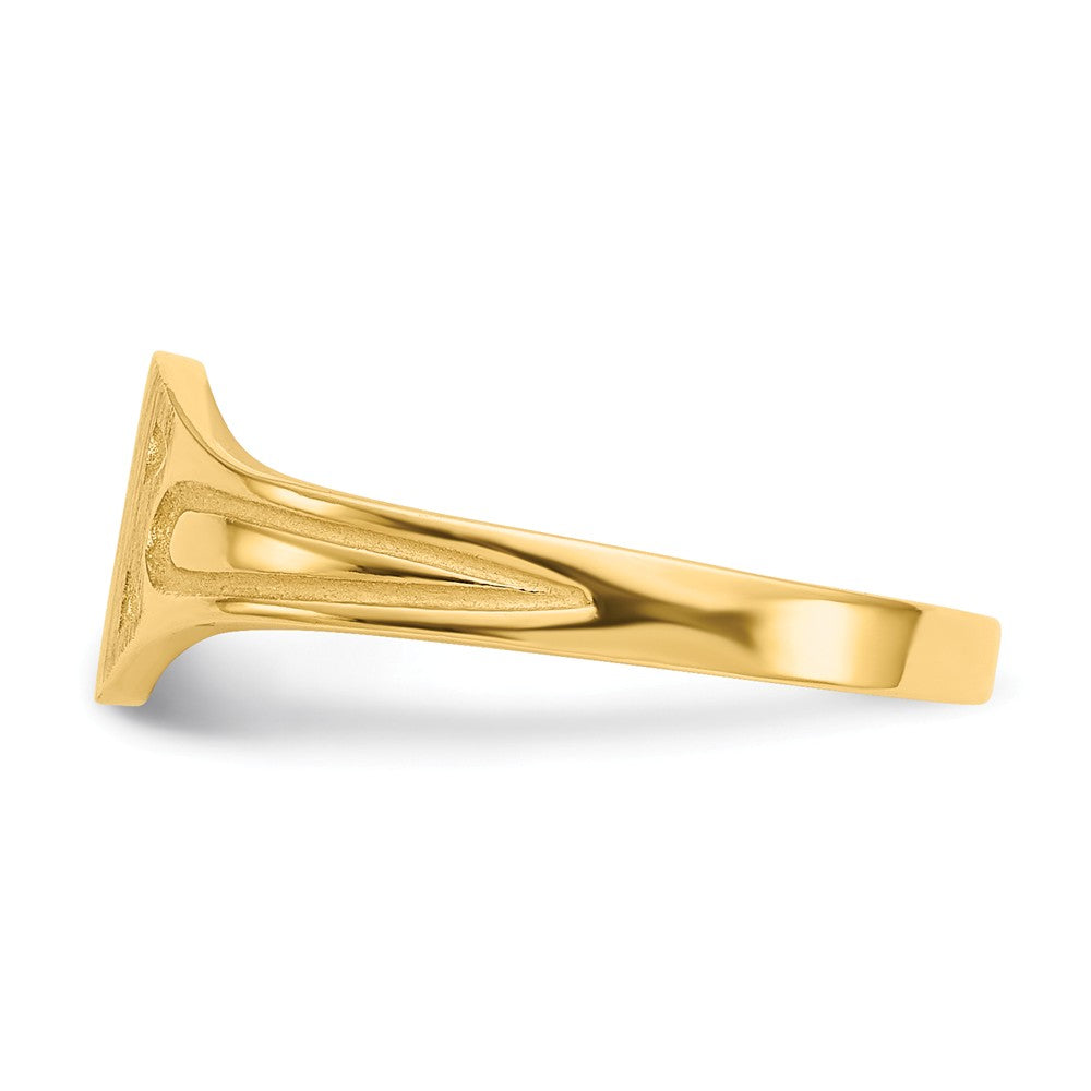 14k Yellow Gold 6.5x4.0mm Closed Back Children's Signet Ring, Size: 4.5
